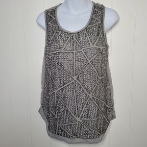 Womens Top Size XS Silver Gray Rockability Shimmery Party Bling Metal Festive